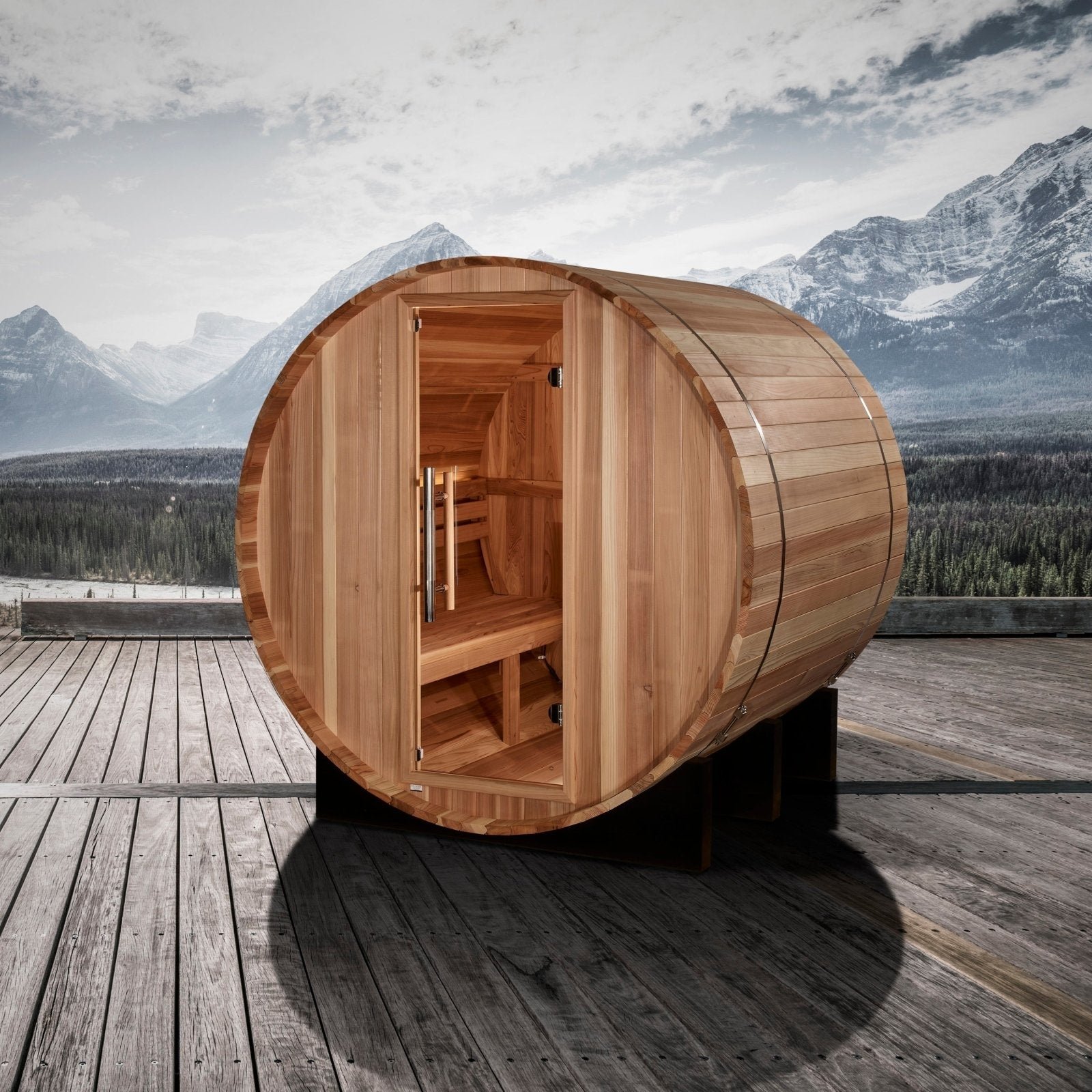 Golden Designs St. Moritz 2 Person Traditional Barrel Sauna - Image 3