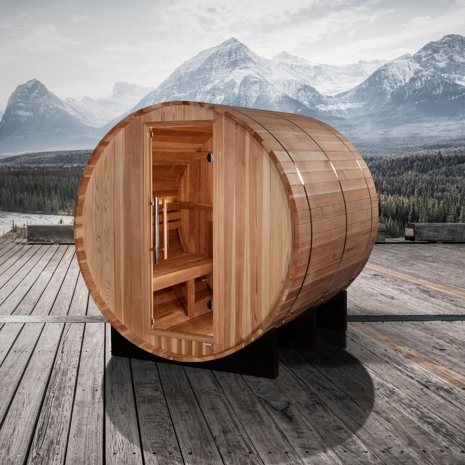 Golden Designs Arosa 4 Person Traditional Barrel Sauna - Image 3
